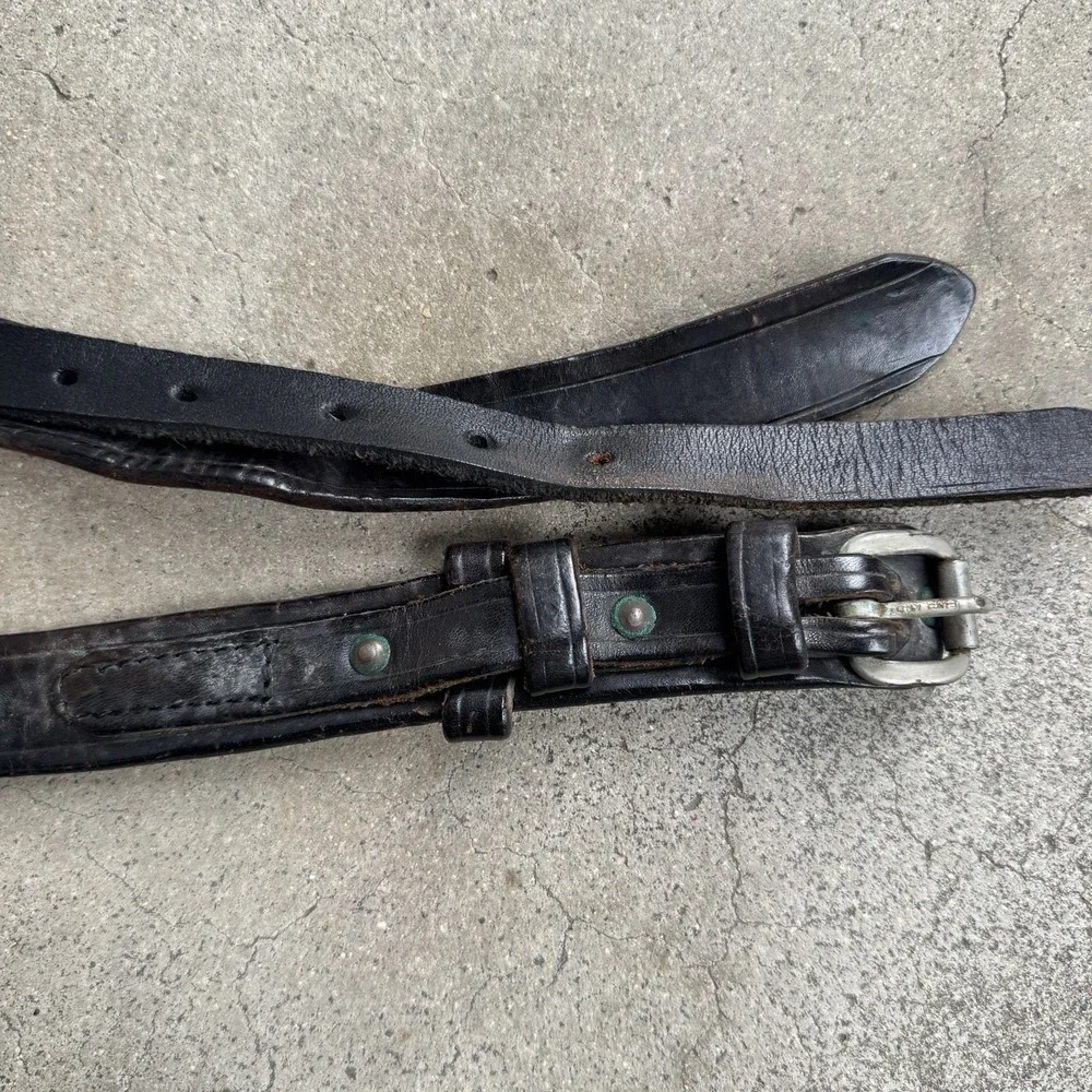 Vintage 30s 40s Forestry Belt Black Leather RRL Style Large